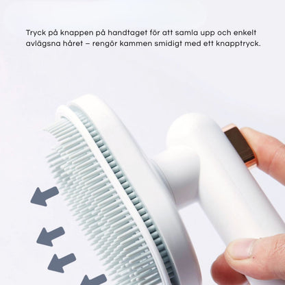 Effektiv & skonsam kattborste med självrengörande funktion